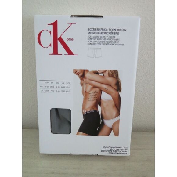 Calvin Klein NB2226021 Men's Size L Gray Sky CK One Microfiber Boxer Briefs - Picture 2 of 6